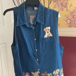 Ladies vest featuring Precious Pups XL